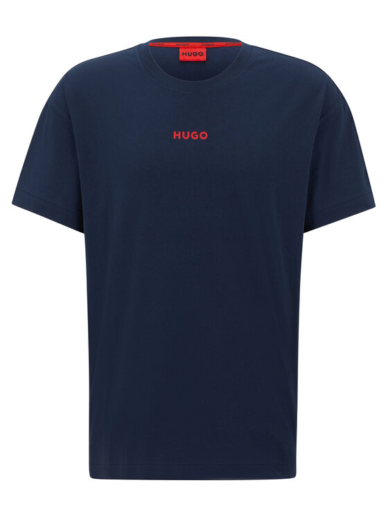 HUGO Hugo Marškinėliai Linked 50493057 Tamsiai mėlyna Relaxed Fit