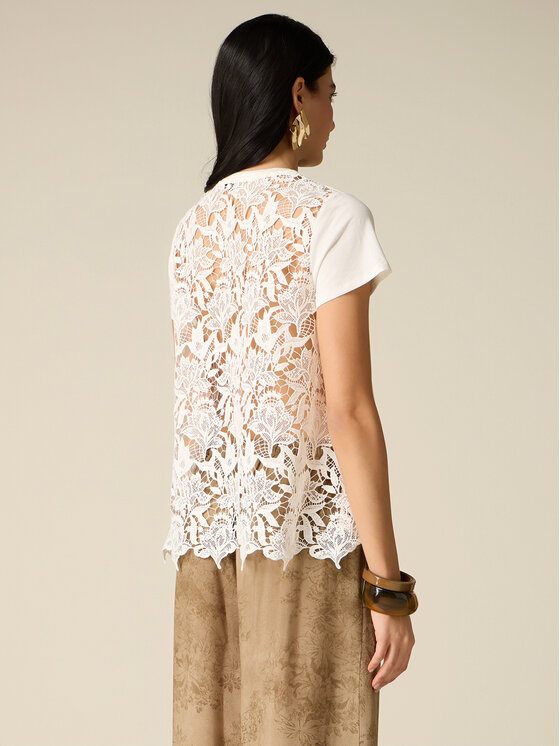 Oltre Oltre T-shirt G035J004564N011 Bianco Regular Fit