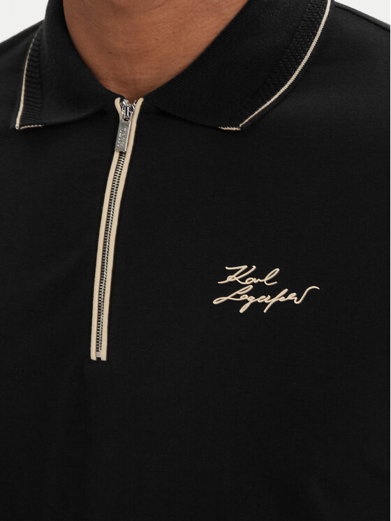 KARL LAGERFELD KARL LAGERFELD Tricou polo 745021 562221 Negru Regular Fit