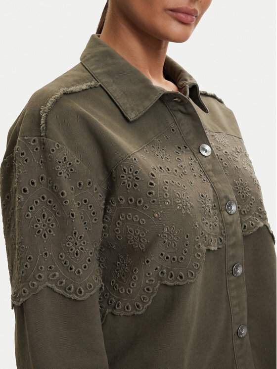 ONLY ONLY Kurtka koszulowa Elena 15232378 Zielony Regular Fit