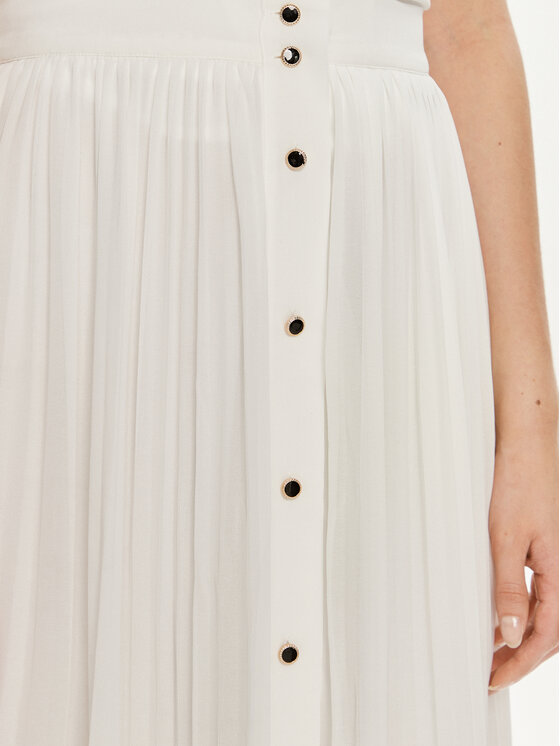 Vila Vila Plisovaná sukňa Yasmin 14102199 Biela Regular Fit