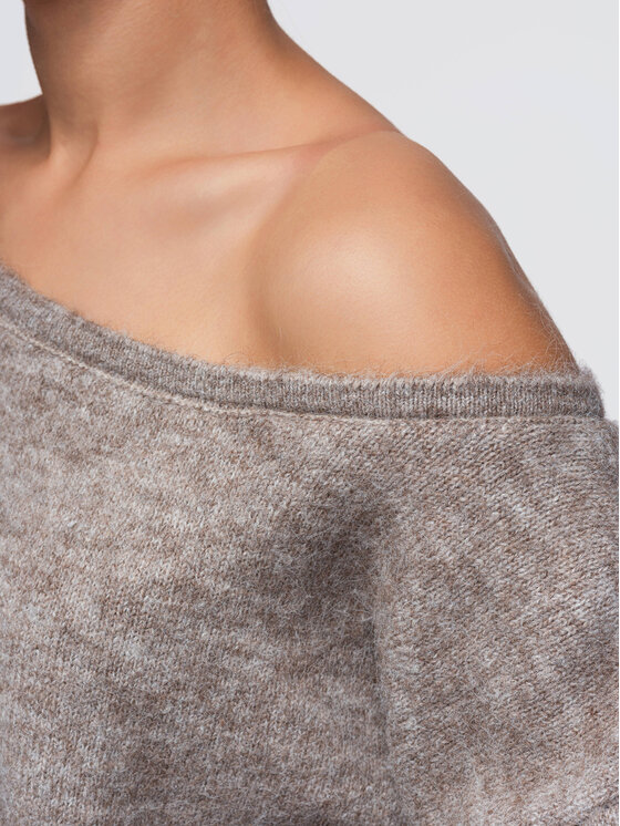 Ombre Ombre Svetr OW-SW-E0060 Béžová Relaxed Fit