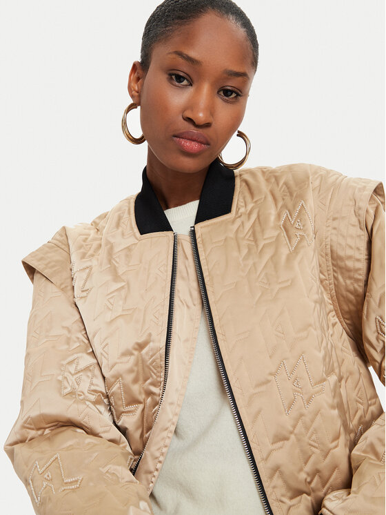 KARL LAGERFELD KARL LAGERFELD Bomber striukė 245W1506 Smėlio Regular Fit