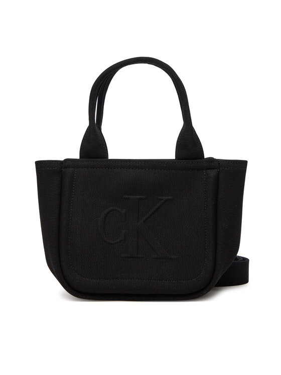Geantă Calvin Klein Jeans Summer Canvas Mini Tote LV04K3160G Negru