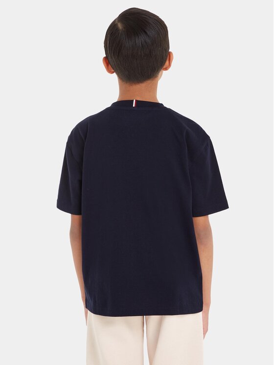 Tommy Hilfiger Tommy Hilfiger T-Shirt KB0KB08575 S Granatowy Regular Fit