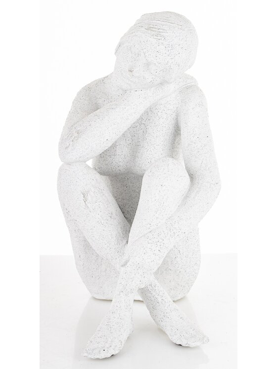 MIAhome MIAhome Figurka siedzącej kobiety 21x11x17 cm DONNA-2 Biały