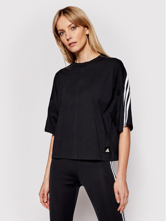 adidas adidas T-Shirt Future Icons 3-Stripes GN1837 Schwarz Loose Fit