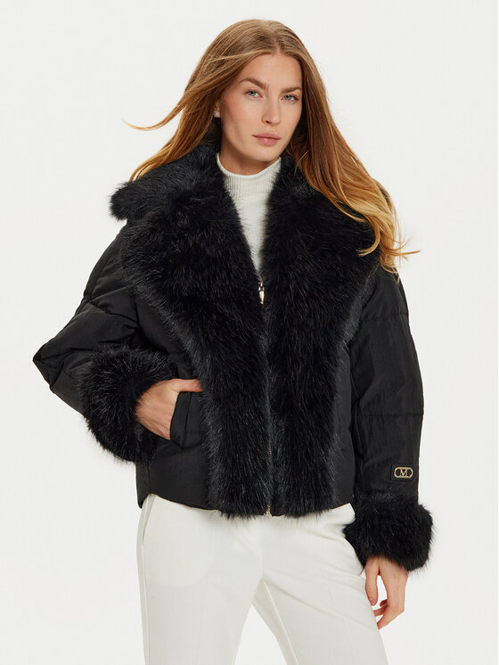 Marciano Guess Cappotto in shearling 4BGL1 57188A Nero Regular Fit, taglia : 48