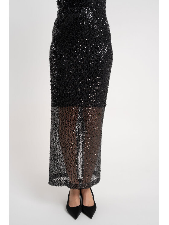 CLICK CLICK Spódnica 50-733 Czarny Fitted Fit