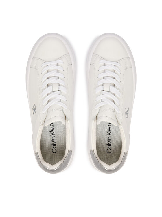 Calvin Klein Calvin Klein Sneakersy Flatform Lace Up Lth Met YW0YW01929 Bílá
