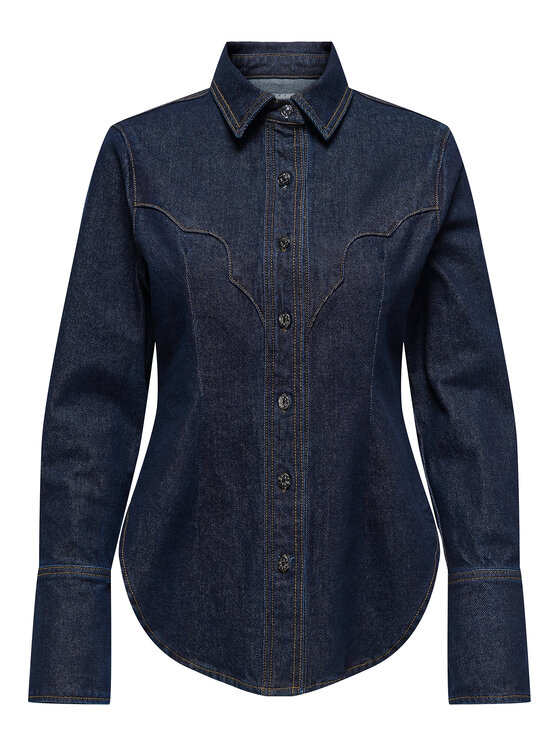 ONLY ONLY Koszula jeansowa Perla 15359156 Granatowy Slim Fit