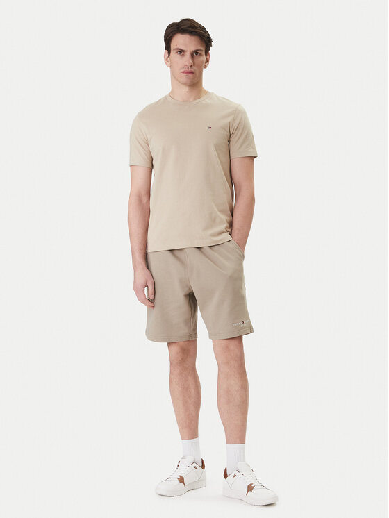 Tommy Hilfiger Tommy Hilfiger Športové kraťasy Logo MW0MW43068 Béžová Regular Fit