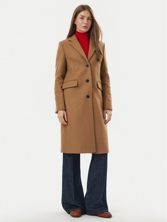 Tommy Hilfiger Palton de lână WW0WW51106 Maro Slim Fit