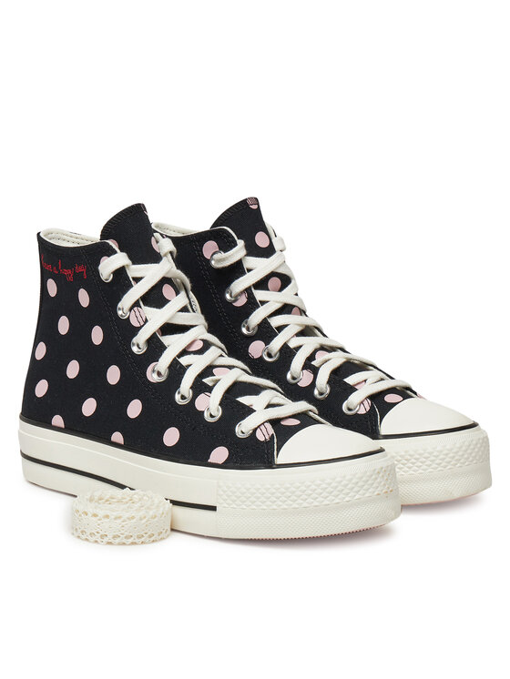 Converse Converse Plátěnky Chuck Taylor All Star Lift Platform Polka Dots A10688C Černá