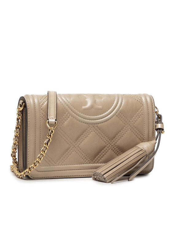 Tory Burch Handtasche Fleming Soft Glazed Wallet Crossbody 80596 Beige