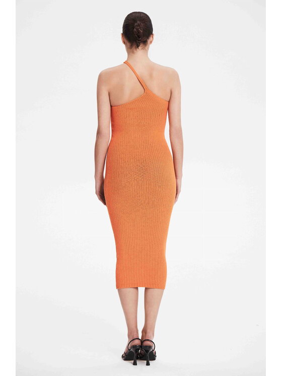 BENU BENU Sukienka dzianinowa DZIANINOWA POMARAŃCZ Pomarańczowy Slim Fit