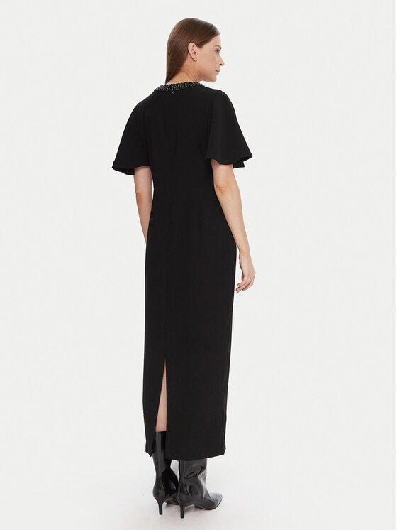 LOLA CASADEMUNT LOLA CASADEMUNT Коктейлна рокля MF2516012 Черен Regular Fit