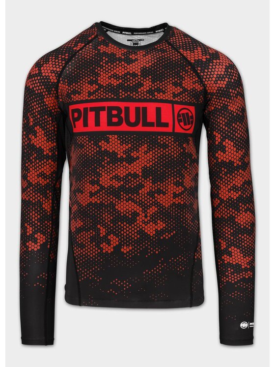 PITBULL PITBULL Koszulka techniczna HEX CAMO HILLTOP Czerwony Regular Fit
