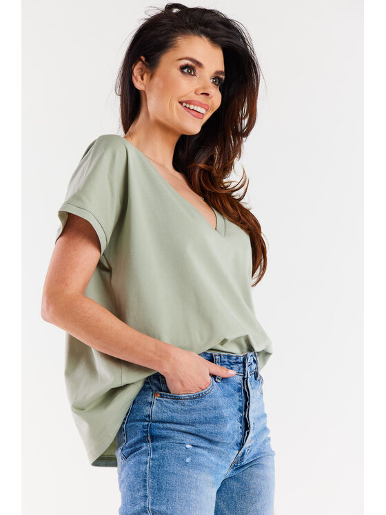 Infinite You Infinite You Bluzka M267 Niebieski Basic Fit