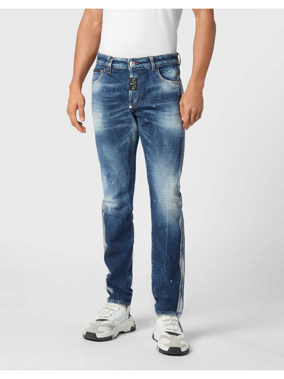 PHILIPP PLEIN PHILIPP PLEIN Jeansy 21677 Světle modrá Straight Leg