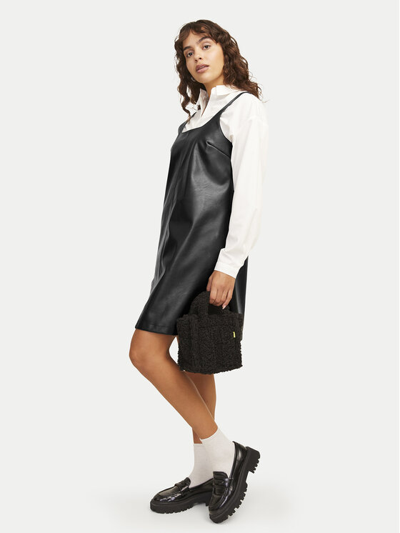 JJXX JJXX Dirbtinės odos suknelė Stella 12262769 Juoda Regular Fit