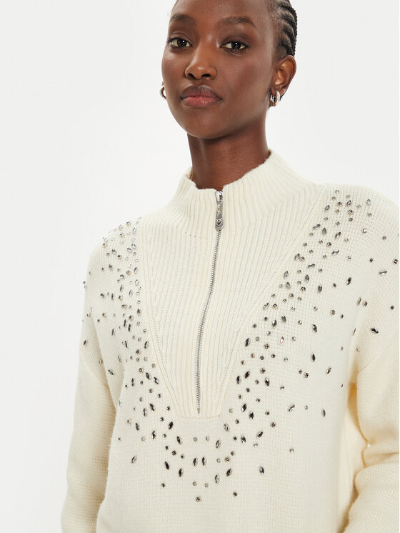 PINKO Pinko Sweter Bombay Maglia 104324 A27A Écru Regular Fit