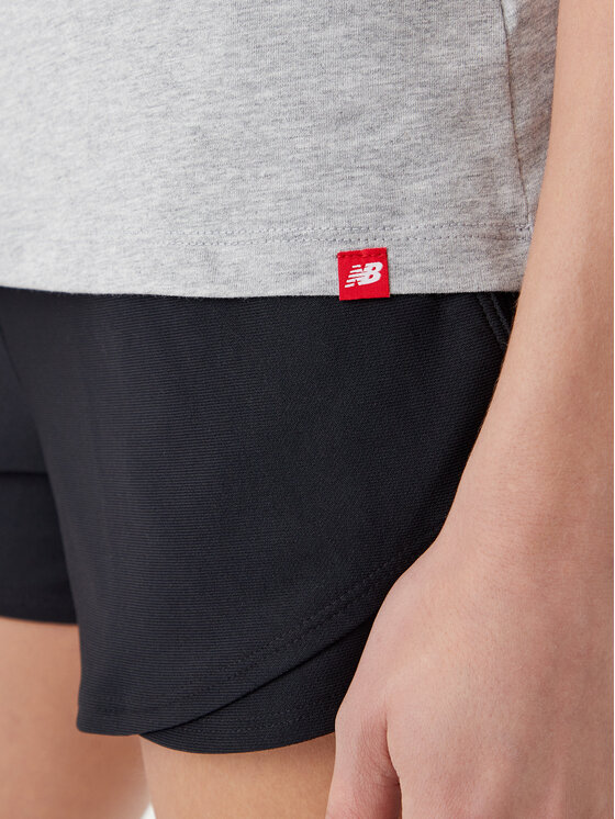 New Balance New Balance T-Shirt Essentials Stacked Logo Tee WT91546 Szary Athletic Fit