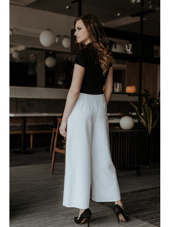 Tessita Tessita Spodnie materiałowe T375 Biały Straight Leg