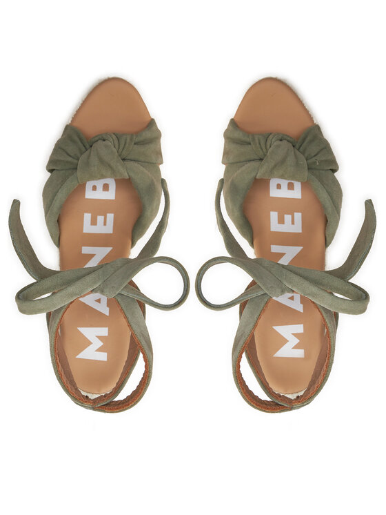Manebi Manebi Espadryle Hamptons Wedge Espadrilles With Knot W 0.1 WS Zielony