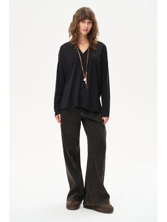 blue shadow blue shadow Tunika Lydia Czarny Regular Fit
