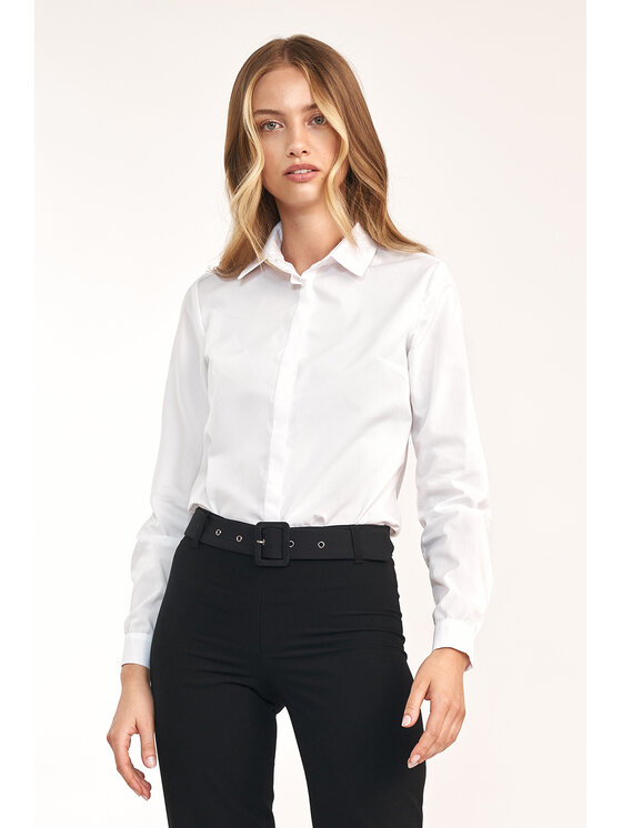 NIFE NIFE Košile K76 Bílá Feminine Fit