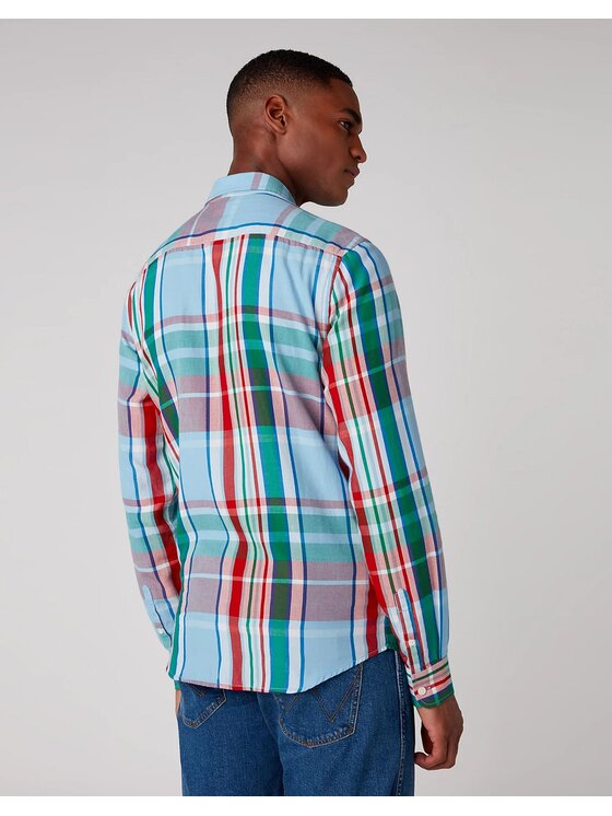 Wrangler Wrangler Koszula LS 1PKT BDOWN SHIRT Kolorowy Regular Fit