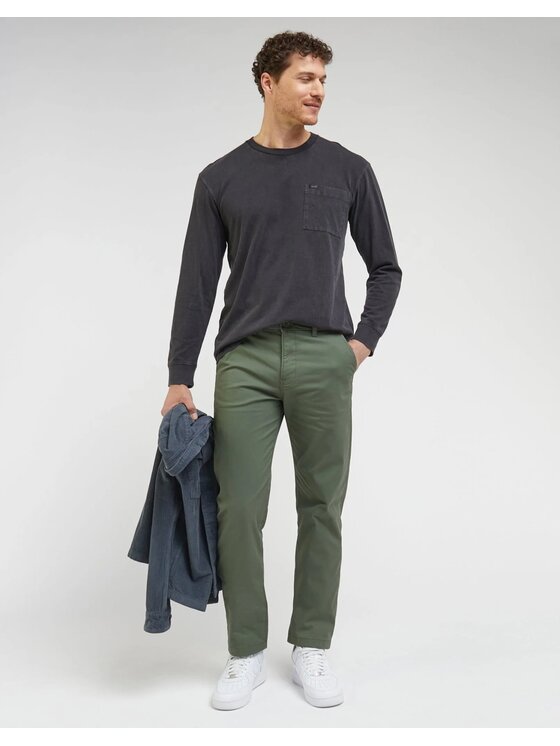 Lee Lee Pantaloni chino 112342928 Verde Regular Fit