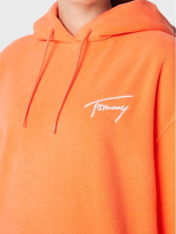 Tommy Jeans Tommy Jeans Flis Signature DW0DW14358 Narančasta Oversize