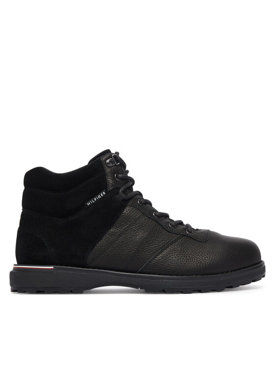 Tommy Hilfiger Tommy Hilfiger Μποτίνια Corporate Outdoor Warm Lth Boot FM0FM05991 Μαύρο