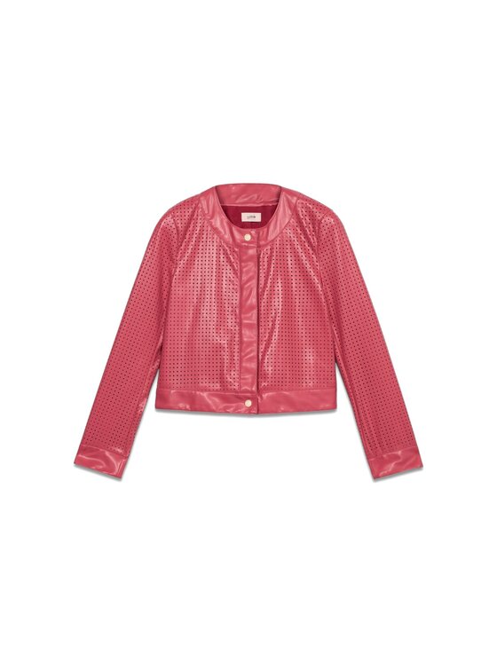 Oltre Oltre Giacca in similpelle R355R102172N006 Rosso Cropp Fit