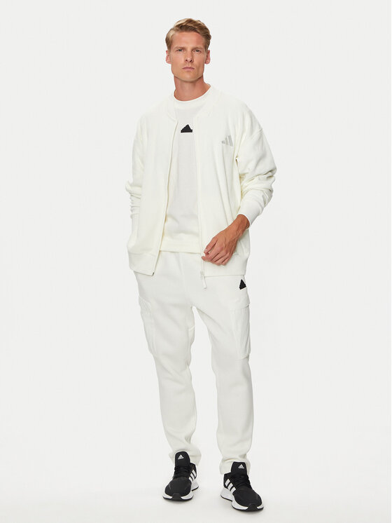 adidas adidas Bluză Elevated ALL SZN Terry Loop IV5211 Alb Loose Fit