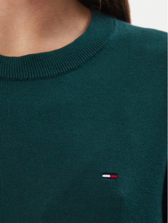 Tommy Jeans Tommy Jeans Sweter Essential DW0DW23360 Zielony ciemny Regular Fit