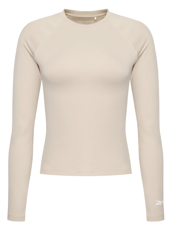 Reebok Reebok Тениска от техническо трико Reebok X Ewa Chodakowska RK25316CCW Бежов Slim Fit