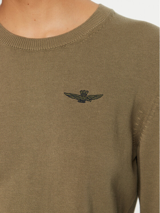 Aeronautica Militare Aeronautica Militare Džemper 242MA1502DL506 Zelena Regular Fit
