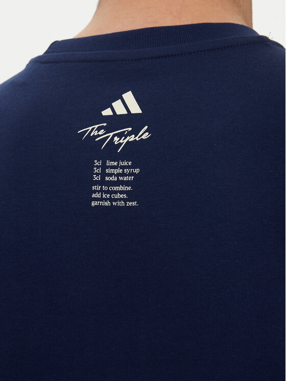adidas adidas Tricou Lounge Drink Graphic JJ4014 Bleumarin Regular Fit