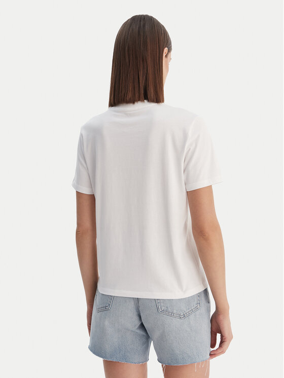 Calvin Klein Calvin Klein T-Shirt Calvin Klein-Lv047E809G Yaa LV047E809G Bílá Classic Fit
