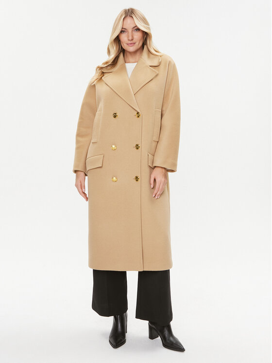 Elisabetta Franchi Elisabetta Franchi Volneni plašč CP-44D-36E2-V1000 Rjava Regular Fit