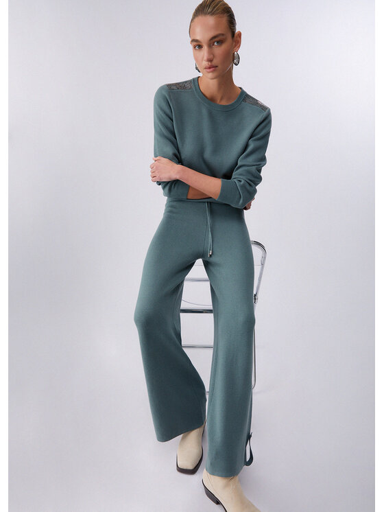 Liu Jo Liu Jo Spodnie materiałowe TA6047MS59L76009 Zielony Regular Fit