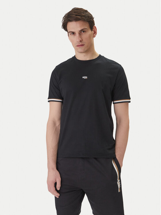 BOSS T-Shirt Iconic 50557198 Czarny Regular Fit