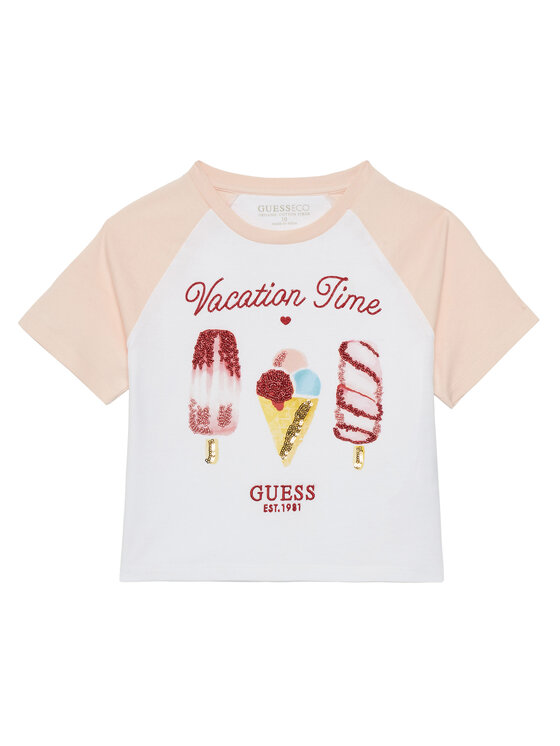 Guess T-shirt J5GI06 K8HM4 Bianco Boxy Fit, taglia : 12Y