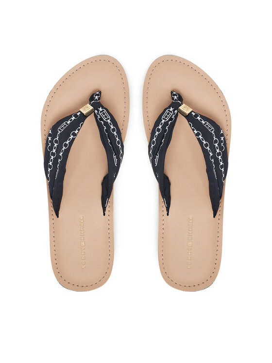 Flip flop Tommy Hilfiger Femei, Mărimea: 42, Bleumarin, Th Chain Print Elevated Sandal FW0FW08519