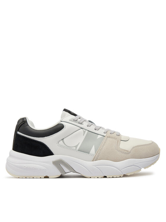 Calvin Klein Jeans Snīkeri Retro Tennis Laceup Nbs Lth Mix YM0YM00745 Balts