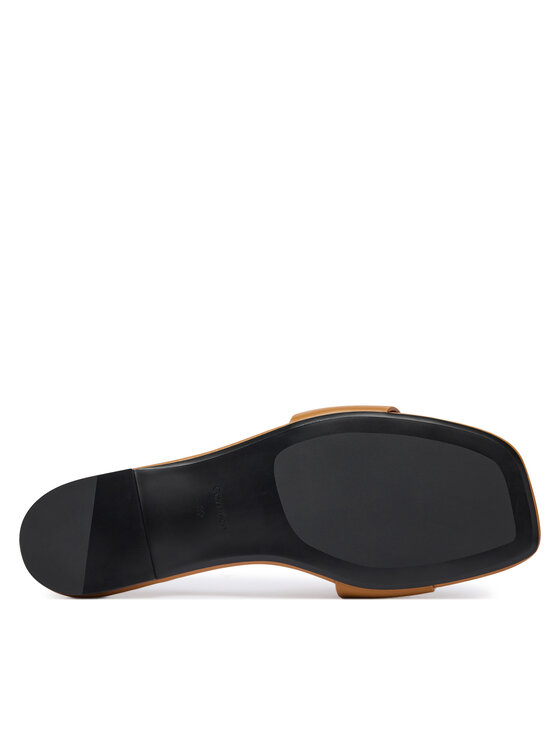 Calvin Klein Calvin Klein Šľapky Square Flat Sandal Emblem HW0HW03128 Hnedá