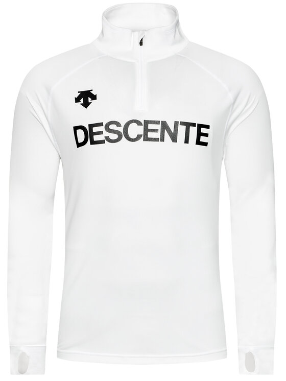 Descente Descente Bluză tehnică ¼ Zip DWMQGB25 Alb Regular Fit